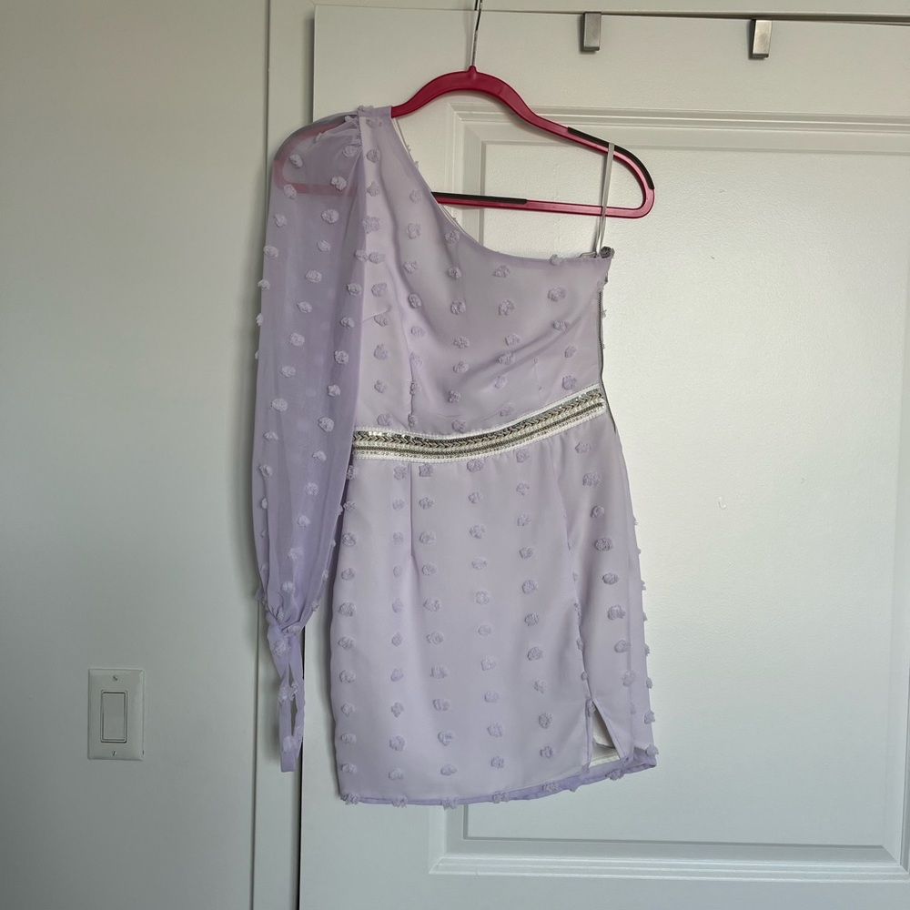 Purple One-Shoulder Dress - Picture 3 of 7